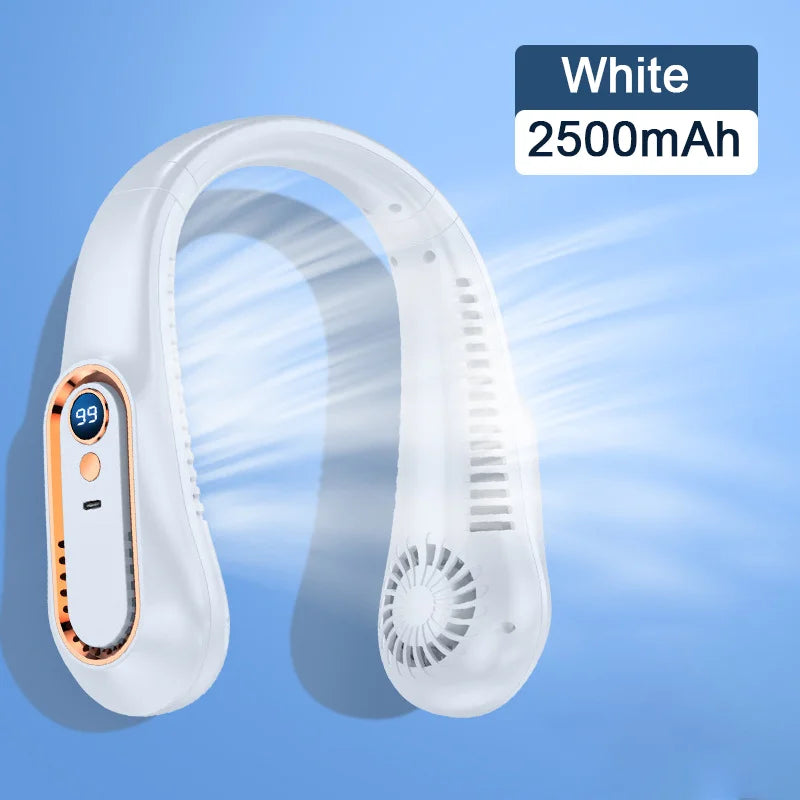Hanging Neck Fan Digital Display Power Ventilador Bladeless Neckband Fan Portable Mini Air Cooler USB Rechargeable Electric Fans