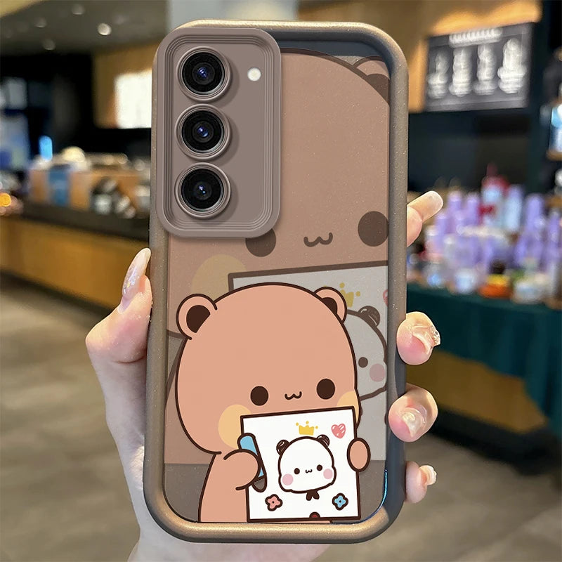 BuBu DuDu Couple Cartoon Phone Case For Samsung Galaxy S25 S24 S23 S21 Ultra Plus S24 S23 S21 S20 FE A73 A55 Soft Silicone Cover