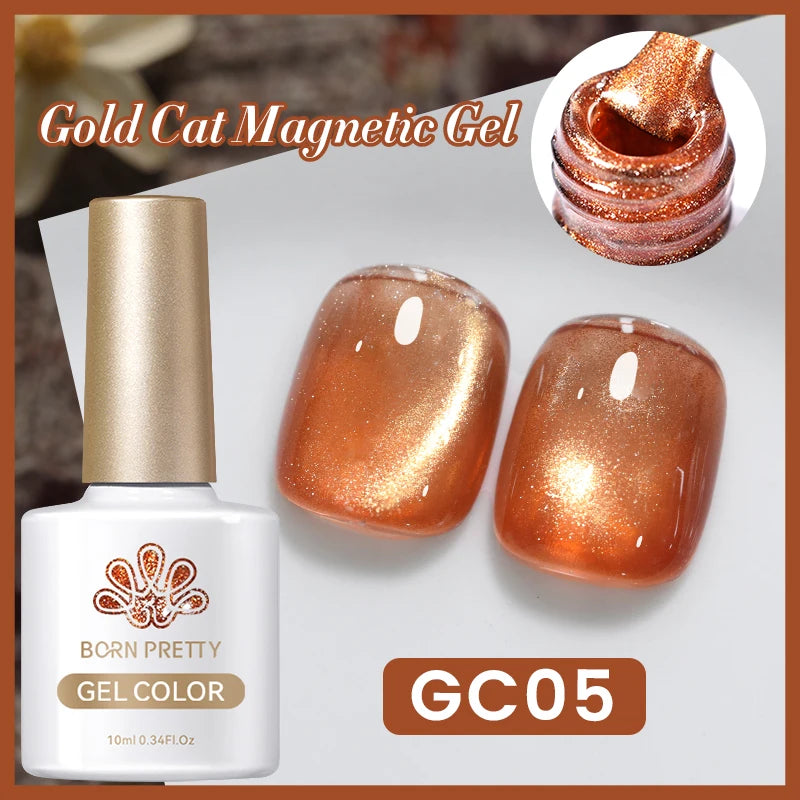 BORN PRETTY 10ml Black Glass Cat Magnetic Gel Nail Polish Punk Style Nail Art Manicure Varnis Semi Permanent Gel