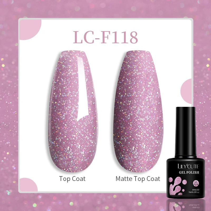LILYCUTE 129 Colors 7ML Nail Gel Polish Nail Supplies Vernis Semi Permanent Nail Art Manicure Soak Off LED UV Gel Nail Varnishes