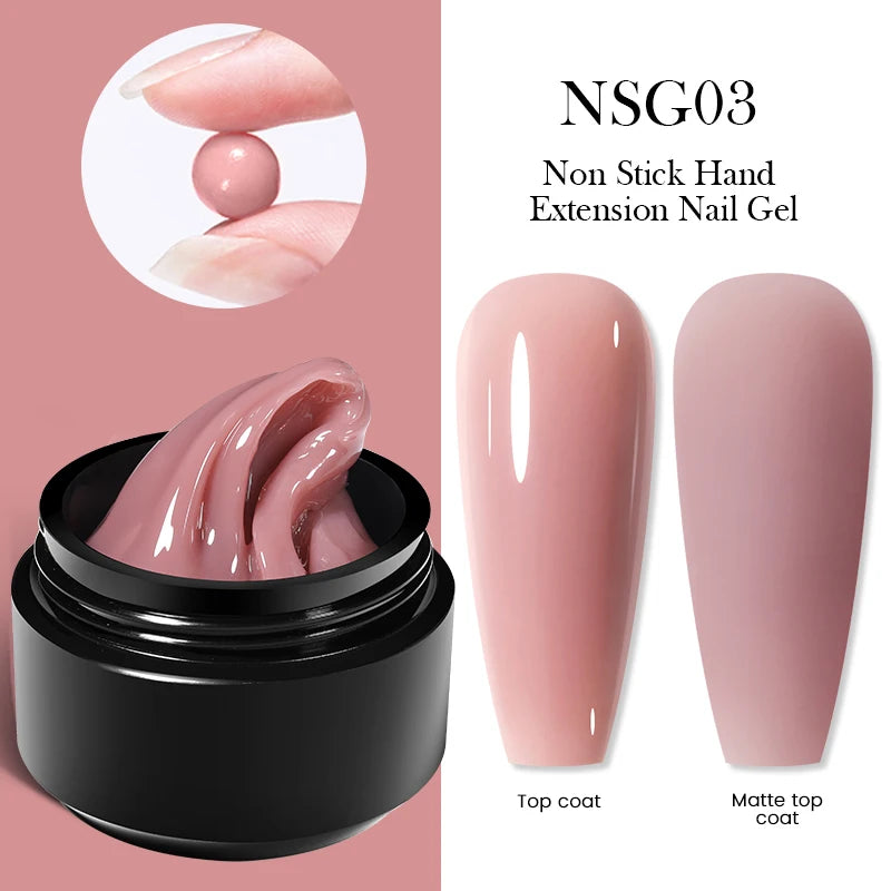BORN PRETTY 15ml Clear Non Stick Hand Extension Gel Nail Polish for 3D Shaping Nail Art Solid Milky Jelly Hard Gel for Fake Nail
