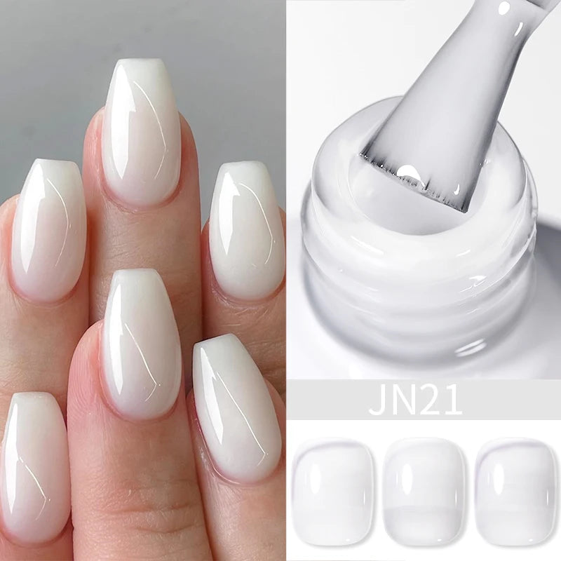 BORN PRETTY Milky White Jelly Nude Gel Nail Polish 10ml White Translucent Soak Off Gel Vernis Semi Permanent Need UV Light Cure