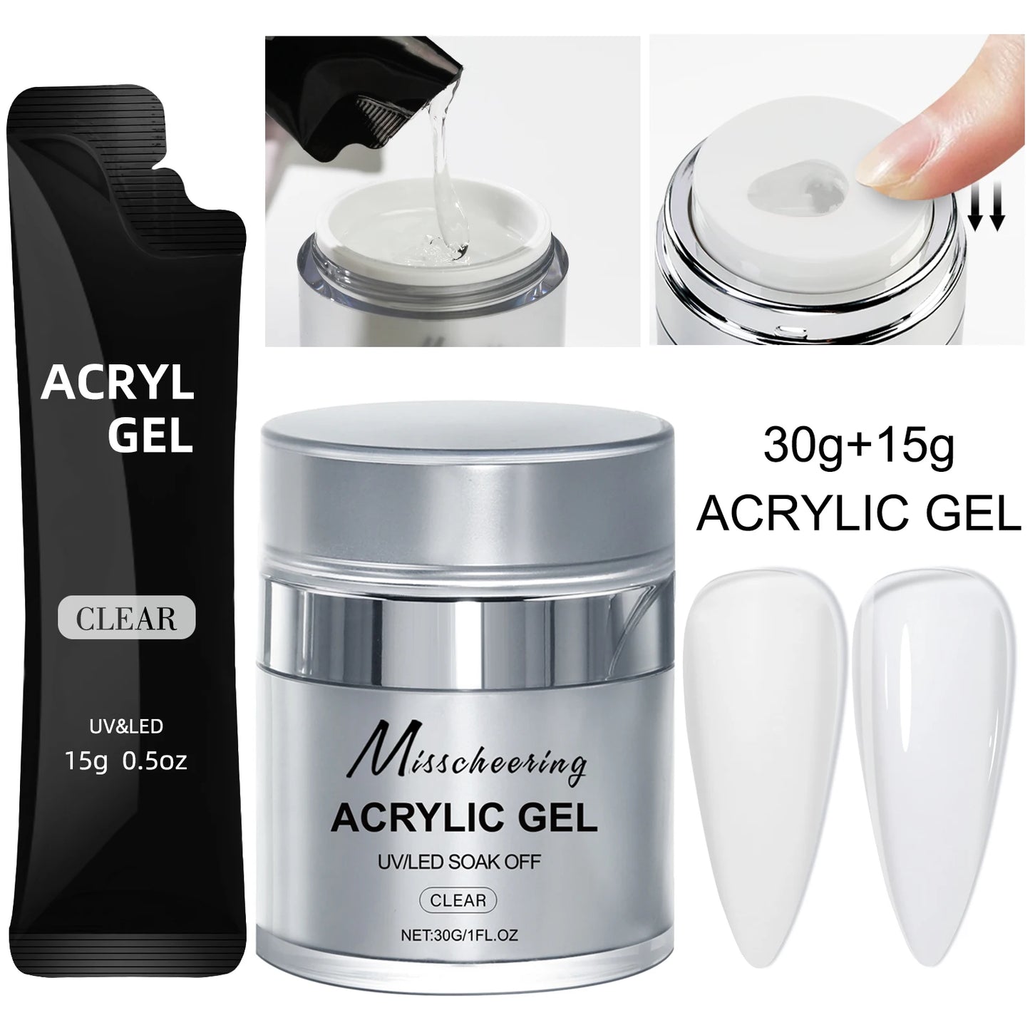 150g Large Capacity Nail Extension Gel Acrylic Semi-Permanent UV/LED Gel Varnish Suitable for DIY Design Nail Art Extension Tool