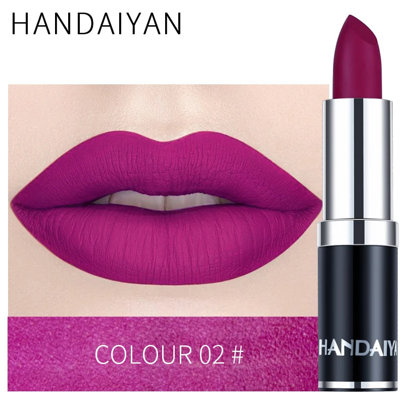 HANDAIYAN 12-COLOR MATTE LIPSTICK WATERPROOF LONG-LASTING MOISTURIZING VELVET MATTE LIPSTICK