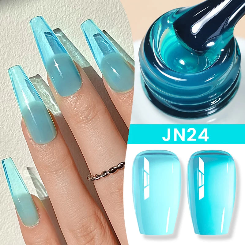 BORN PRETTY Milky White Jelly Nude Gel Nail Polish 10ml White Translucent Soak Off Gel Vernis Semi Permanent Need UV Light Cure