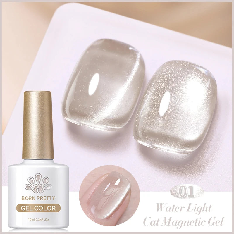 BORN PRETTY 10ml Super Shining Reflective Cat Magnetic Gel Ultra Shine Glitter Red Silver Soak Off UV LED Gel Nail Art Varnish