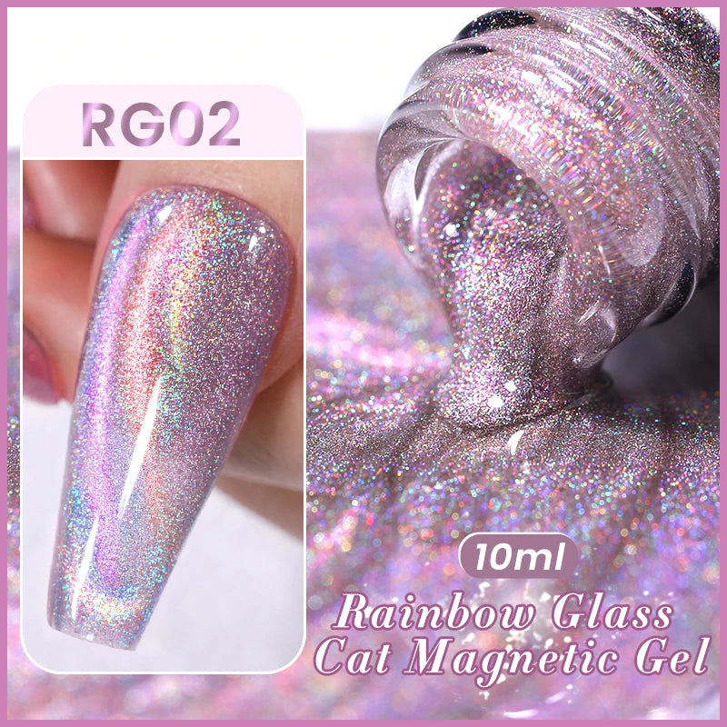 BORN PRETTY 10ml Black Glass Cat Magnetic Gel Nail Polish Punk Style Nail Art Manicure Varnis Semi Permanent Gel