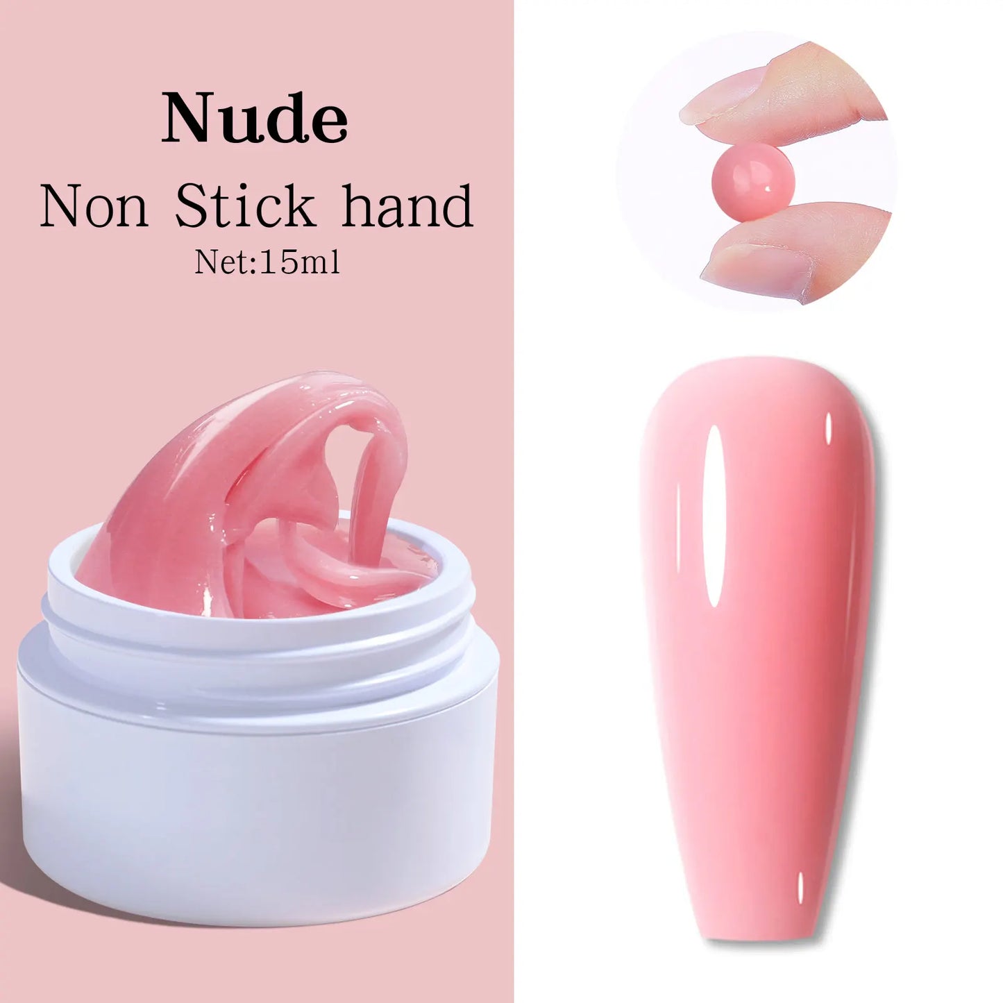 15ML Solid Non Stick Hand Extension Gel Nail Polish -Pink/White/Clear Extension Gel for Mnicure Carving Nail Art Emboss Hard Gel