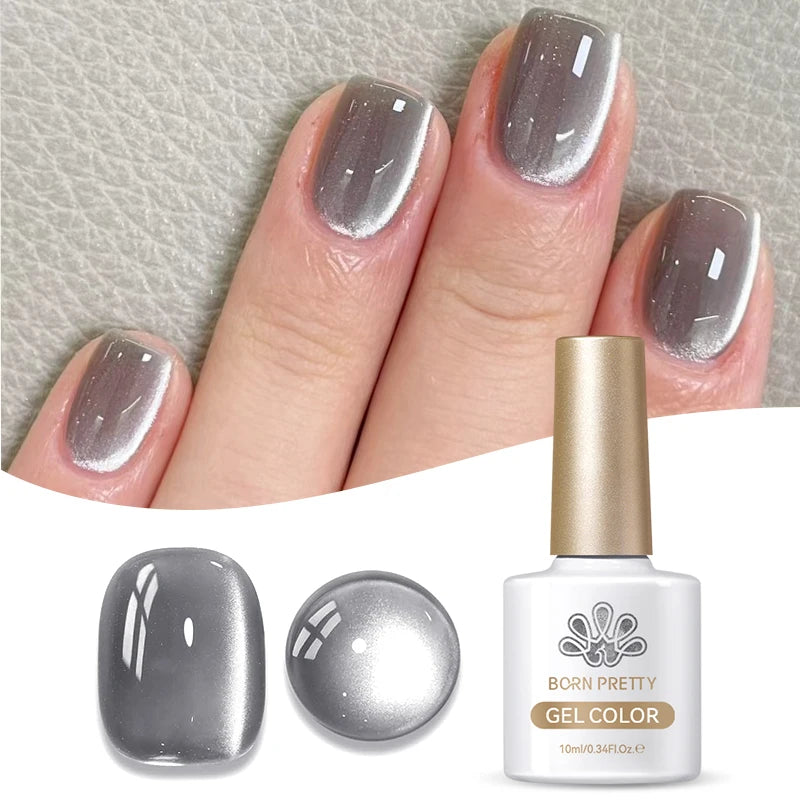 BORN PRETTY 10ml Black Glass Cat Magnetic Gel Nail Polish Punk Style Nail Art Manicure Varnis Semi Permanent Gel