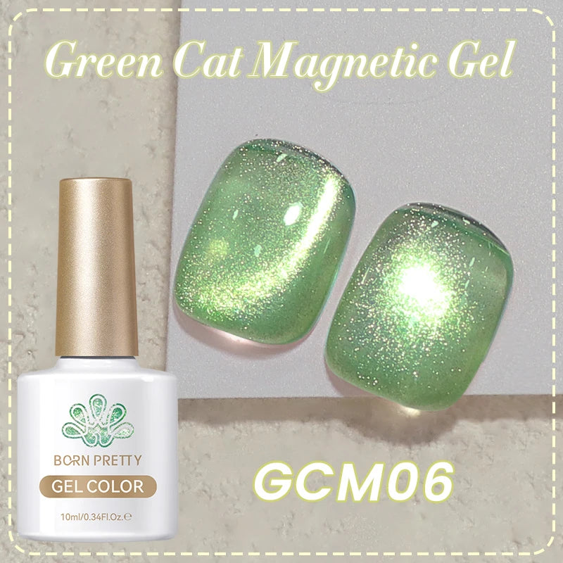 BORN PRETTY 10ml Black Glass Cat Magnetic Gel Nail Polish Punk Style Nail Art Manicure Varnis Semi Permanent Gel
