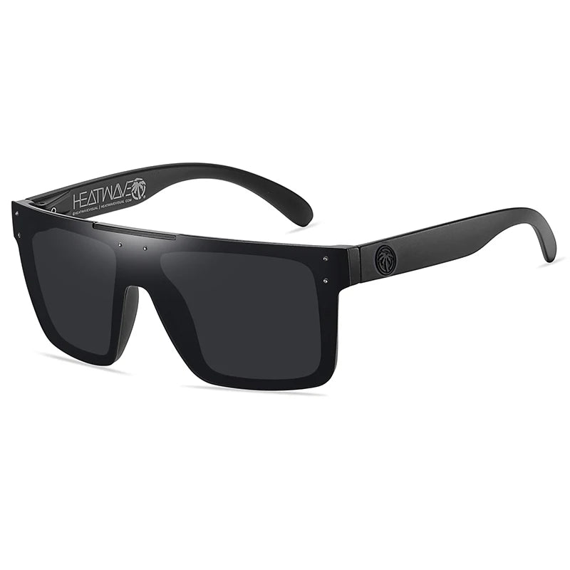 NEW luxury BRAND Mirrored Polarized lens heat wave Sunglasses men sport goggle uv400 protection with case