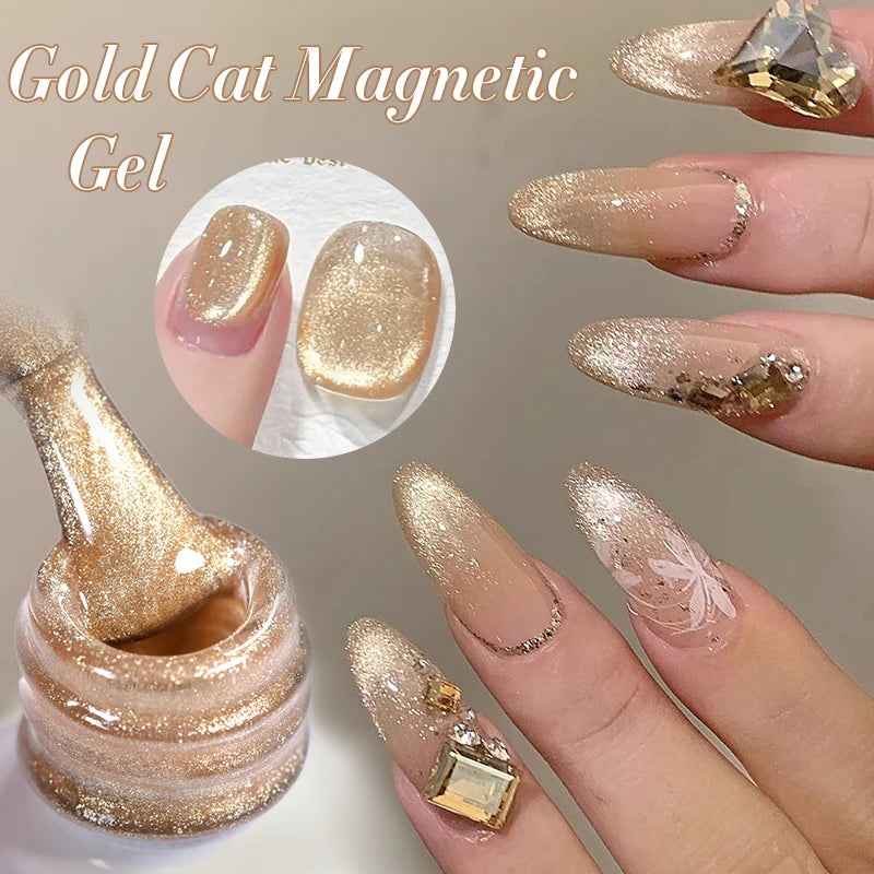 BORN PRETTY 10ml Super Shining Reflective Cat Magnetic Gel Ultra Shine Glitter Red Silver Soak Off UV LED Gel Nail Art Varnish