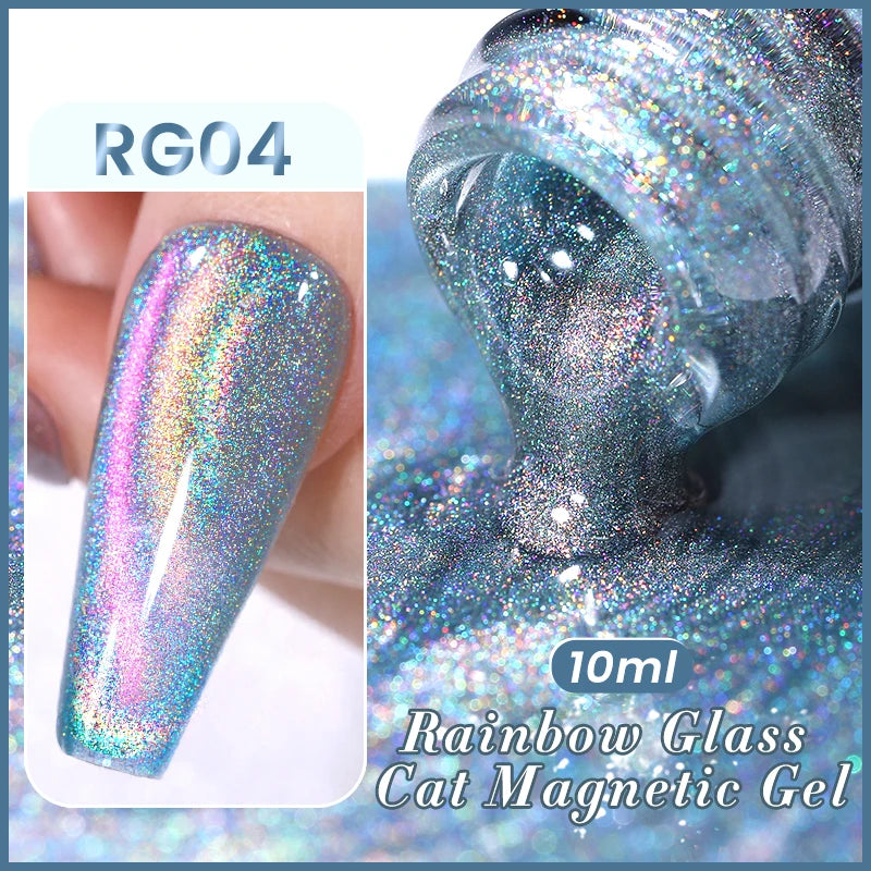 BORN PRETTY 10ml Black Glass Cat Magnetic Gel Nail Polish Punk Style Nail Art Manicure Varnis Semi Permanent Gel