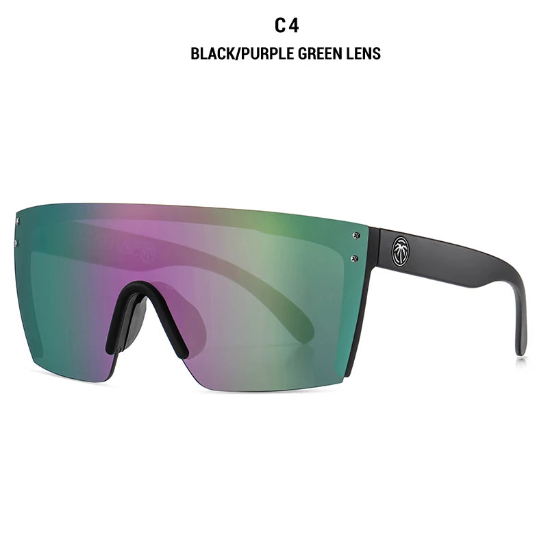 NEW luxury BRAND Mirrored Polarized lens heat wave Sunglasses men sport goggle uv400 protection with case
