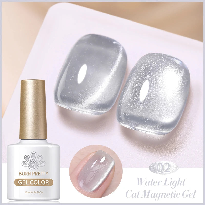 BORN PRETTY 10ml Super Shining Reflective Cat Magnetic Gel Ultra Shine Glitter Red Silver Soak Off UV LED Gel Nail Art Varnish