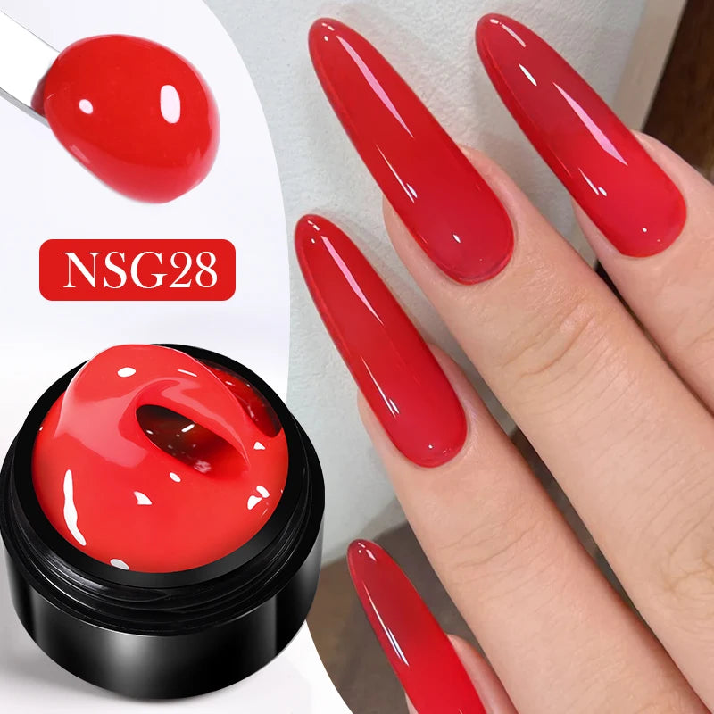 BORN PRETTY 15ml Clear Non Stick Hand Extension Gel Nail Polish for 3D Shaping Nail Art Solid Milky Jelly Hard Gel for Fake Nail
