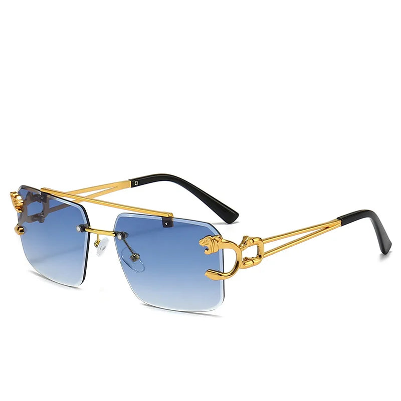 Luxury Square Sunglasses Man Woman Brand Designer Vintage Rimless Sun Glasses Male Female Fashion Retro Mirror Oculos De Sol