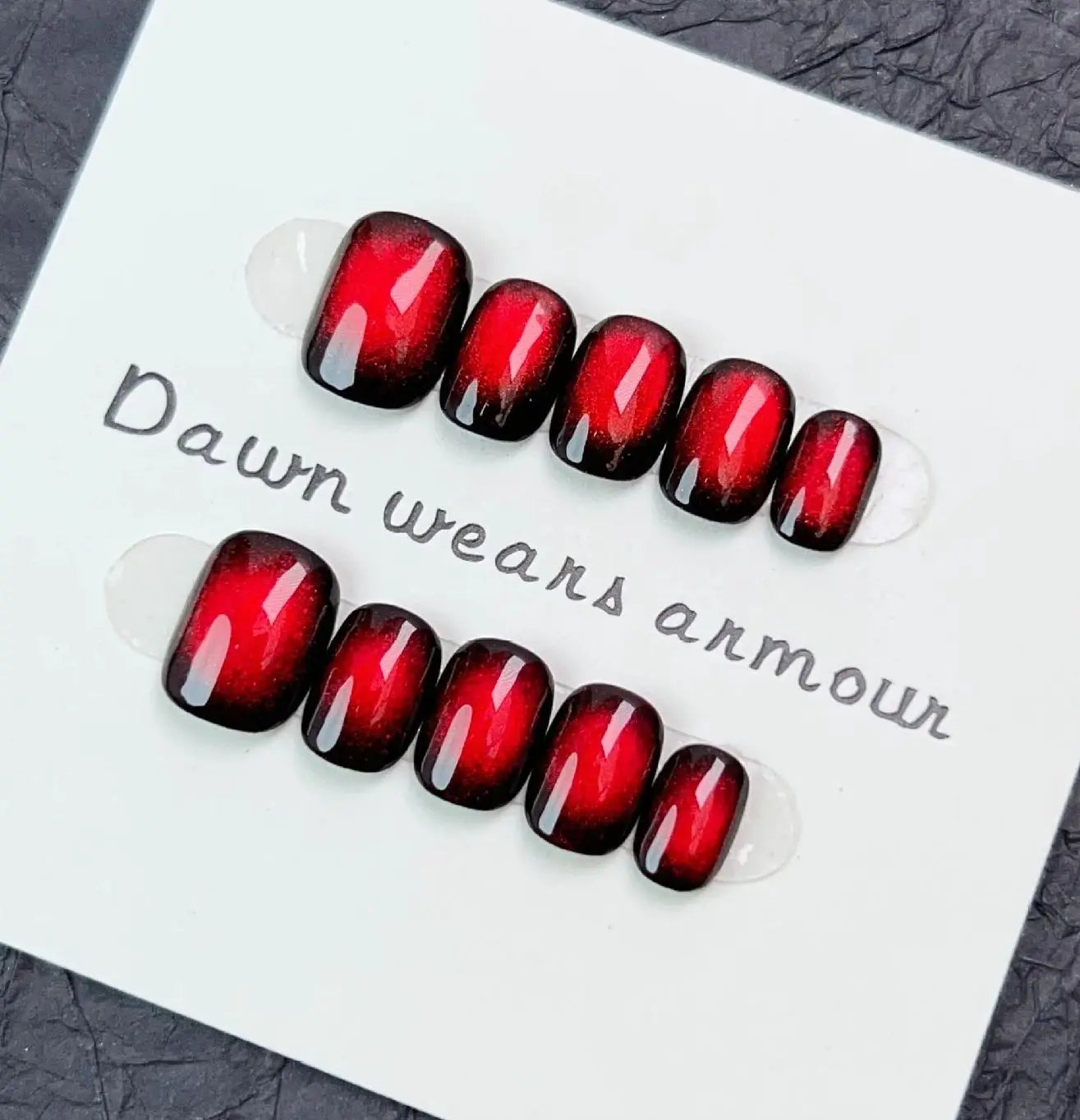 Handmade Cat-eye Press on Nails Short False Nails Full Cover Stick on Nail Tips Artificial Reusable Fake Nails for Women