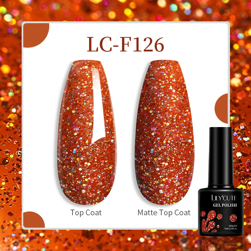 LILYCUTE 129 Colors 7ML Nail Gel Polish Nail Supplies Vernis Semi Permanent Nail Art Manicure Soak Off LED UV Gel Nail Varnishes