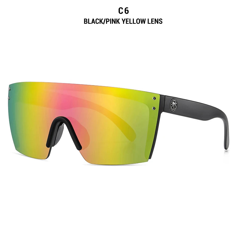 NEW luxury BRAND Mirrored Polarized lens heat wave Sunglasses men sport goggle uv400 protection with case