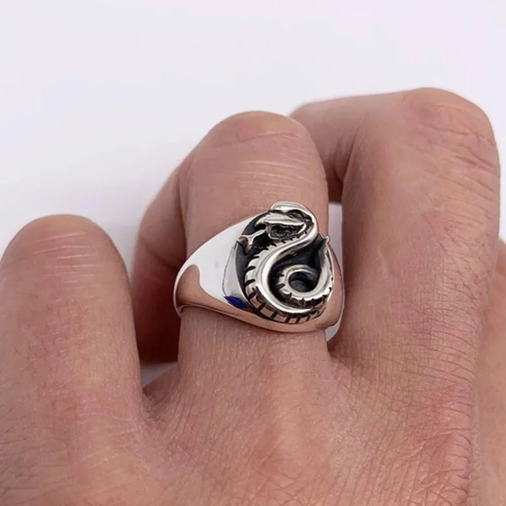 New Simple Wizard Wizarding School Family Badge Snake Slytherin Role Playing Rings Unisex Jewelry Rings Gifts Props Accessories