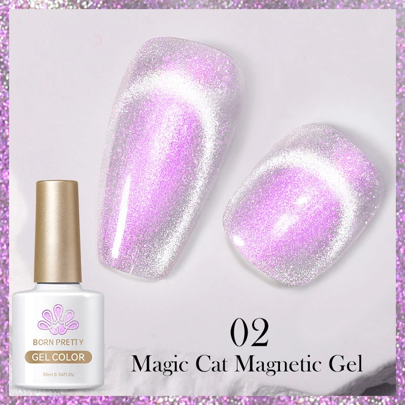 BORN PRETTY 10ml Black Glass Cat Magnetic Gel Nail Polish Punk Style Nail Art Manicure Varnis Semi Permanent Gel