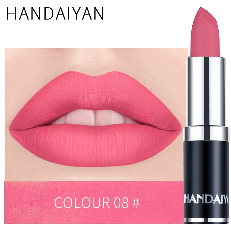 HANDAIYAN 12-COLOR MATTE LIPSTICK WATERPROOF LONG-LASTING MOISTURIZING VELVET MATTE LIPSTICK