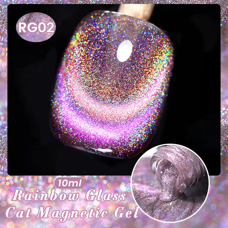 BORN PRETTY 10ml Super Shining Reflective Cat Magnetic Gel Ultra Shine Glitter Red Silver Soak Off UV LED Gel Nail Art Varnish