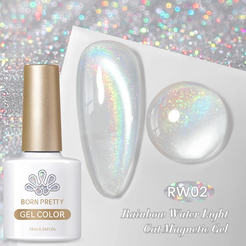 BORN PRETTY 10ml Super Shining Reflective Cat Magnetic Gel Ultra Shine Glitter Red Silver Soak Off UV LED Gel Nail Art Varnish