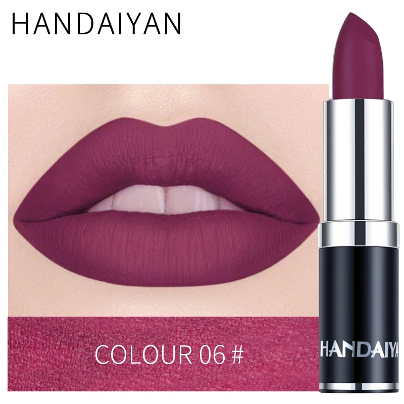 HANDAIYAN 12-COLOR MATTE LIPSTICK WATERPROOF LONG-LASTING MOISTURIZING VELVET MATTE LIPSTICK