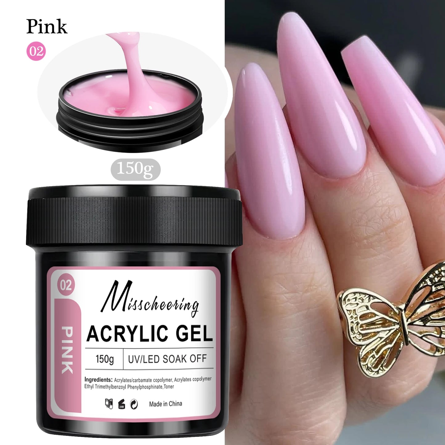 150g Large Capacity Nail Extension Gel Acrylic Semi-Permanent UV/LED Gel Varnish Suitable for DIY Design Nail Art Extension Tool