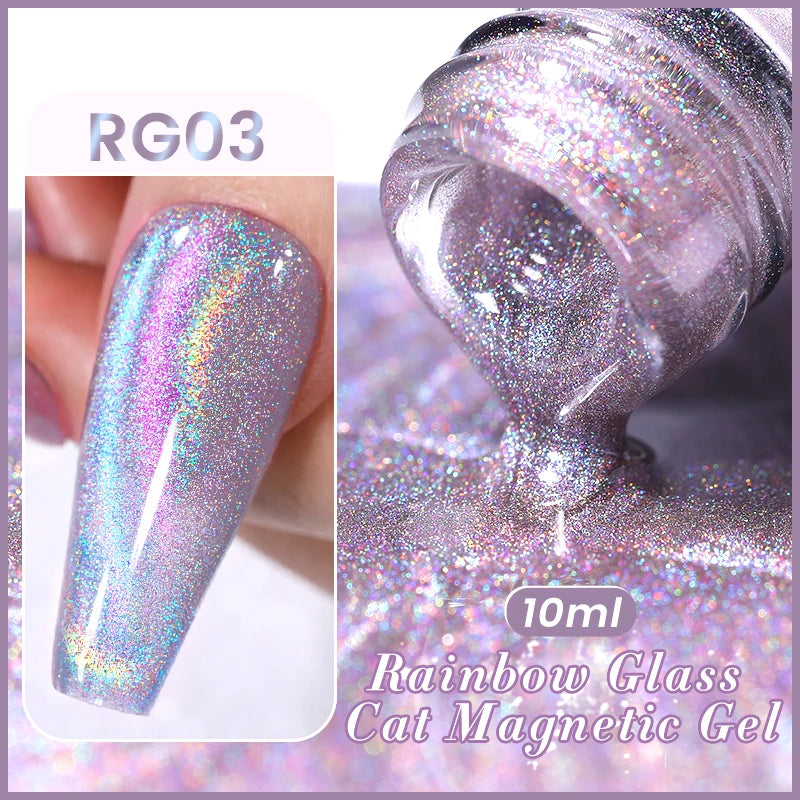 BORN PRETTY 10ml Black Glass Cat Magnetic Gel Nail Polish Punk Style Nail Art Manicure Varnis Semi Permanent Gel