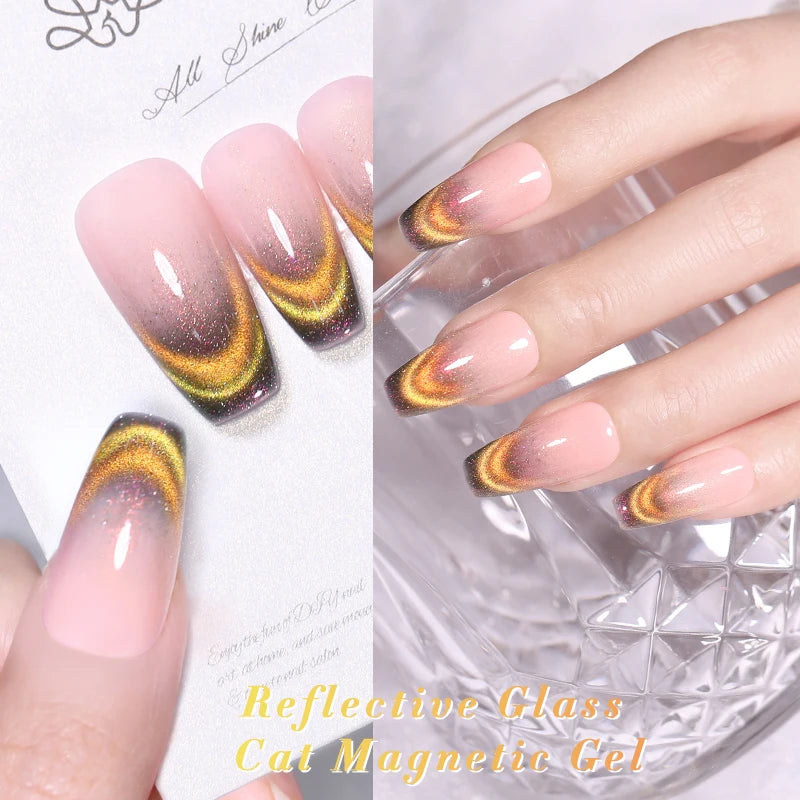 BORN PRETTY 10ml Auroras Blue Cat Magnetic Gel Nail Polish for Winter Nails Jelly Glass Water Light Varnis Semi Permanent Nail