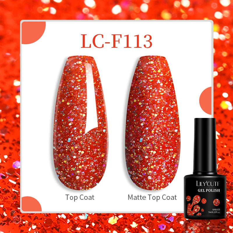 LILYCUTE 129 Colors 7ML Nail Gel Polish Nail Supplies Vernis Semi Permanent Nail Art Manicure Soak Off LED UV Gel Nail Varnishes