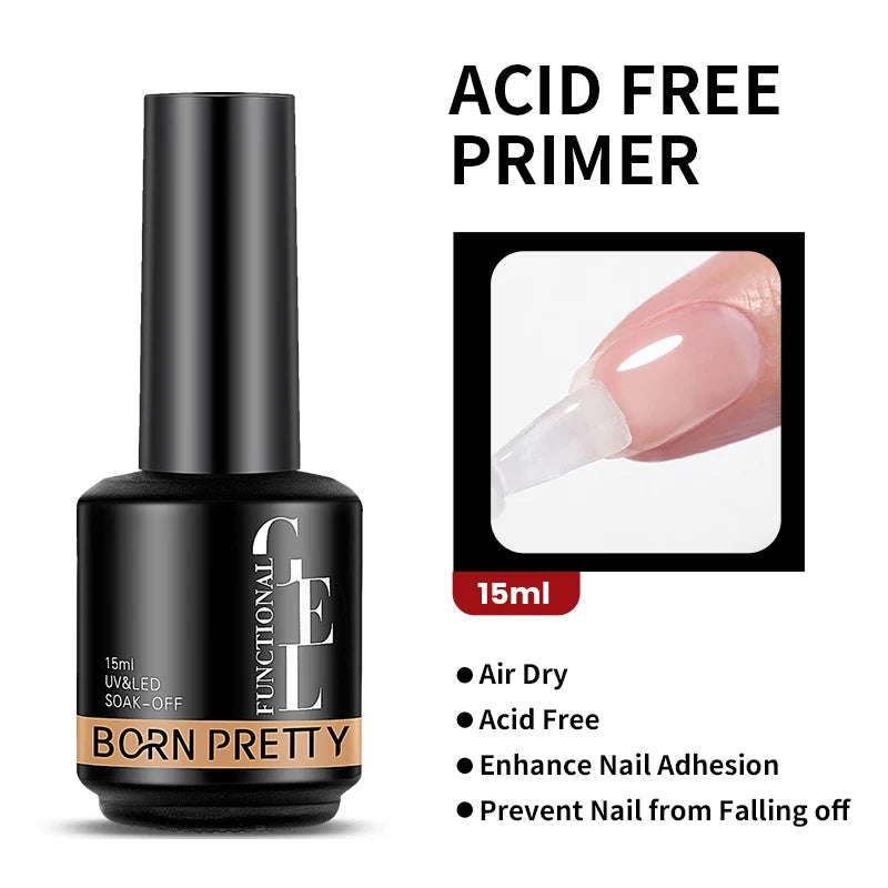 BORN PRETTY 30ml Glitter Acrylic Gel Finger Extension Nail Polish Silver Pink Extension Gel Polish Soak Off Nail Slip Solution
