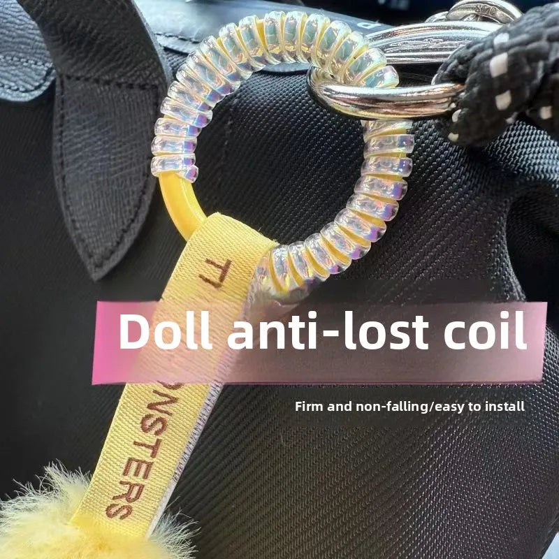 Labubu Anti Drop Buckle Silicone Rope Keychain Protection Ring Colorful Winding Fixed Anti Drop