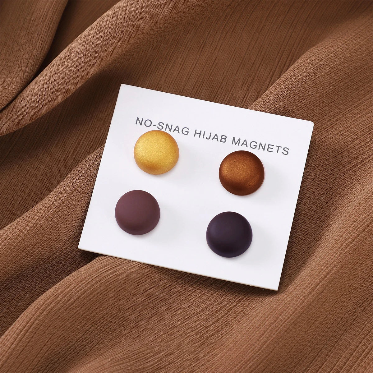 8pcs / Card Matte Magnet Hijab Pins Magnetic Brooch Headscarf Women Shawl Strong Magnetic Button Headscarf Accessories Mix Color