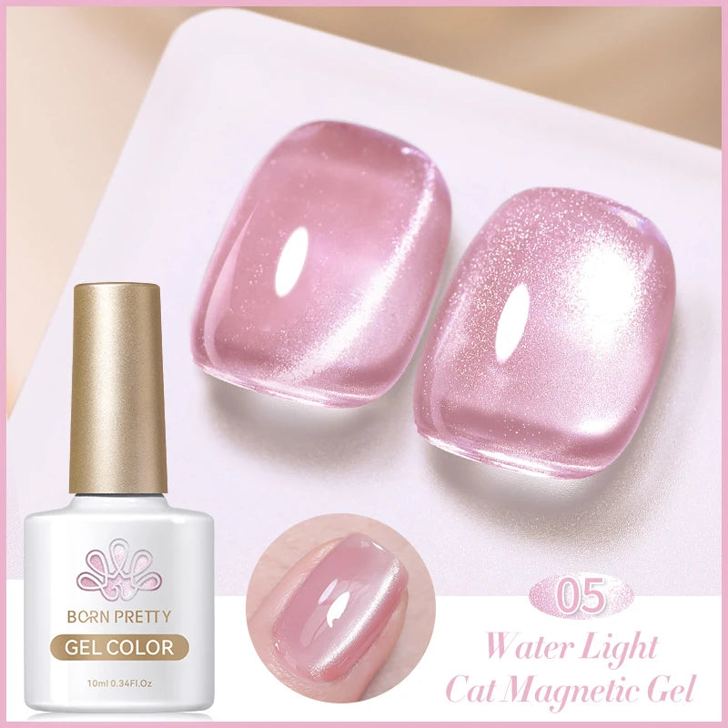 BORN PRETTY 10ml Super Shining Reflective Cat Magnetic Gel Ultra Shine Glitter Red Silver Soak Off UV LED Gel Nail Art Varnish