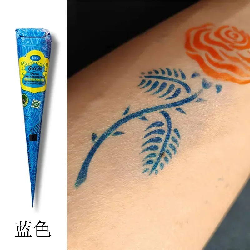 New Henna Tattoo Paste Black brown red white Henna Cones Indian For Temporary DIY Tattoo Sticker Body Paint Cone henne
