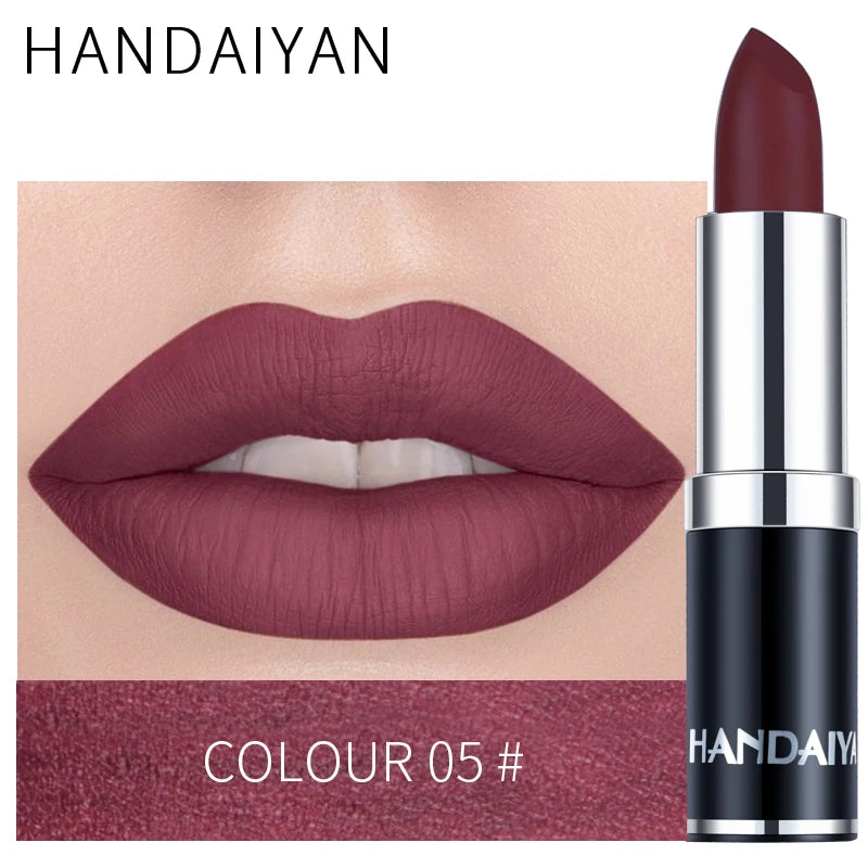 HANDAIYAN 12-COLOR MATTE LIPSTICK WATERPROOF LONG-LASTING MOISTURIZING VELVET MATTE LIPSTICK