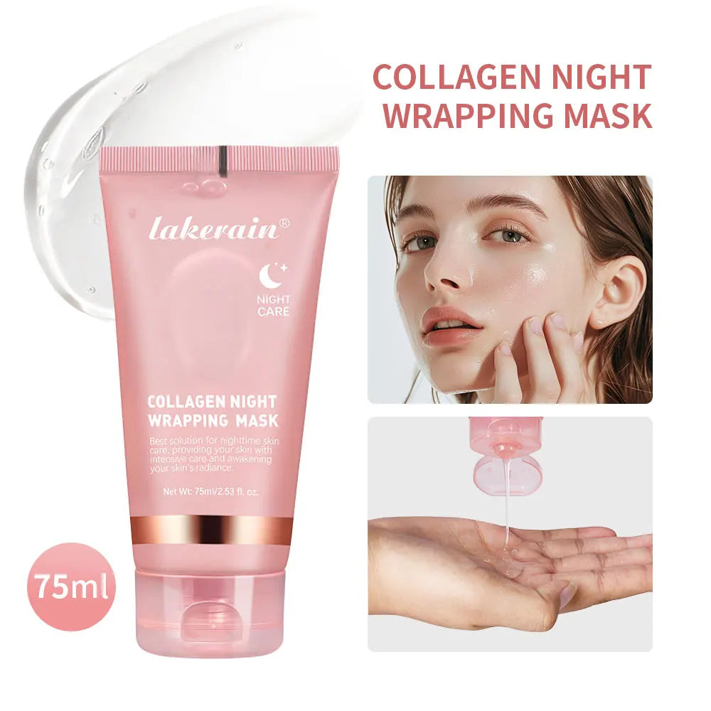 Collagen Night Wrapping Mask Rejuvenation Moisturizing Brightening Korean Face Mask Make Glowy Skin Elasticity Facial Mask