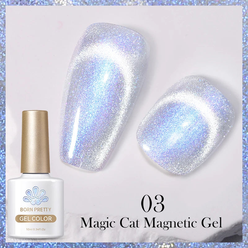 BORN PRETTY 10ml Black Glass Cat Magnetic Gel Nail Polish Punk Style Nail Art Manicure Varnis Semi Permanent Gel