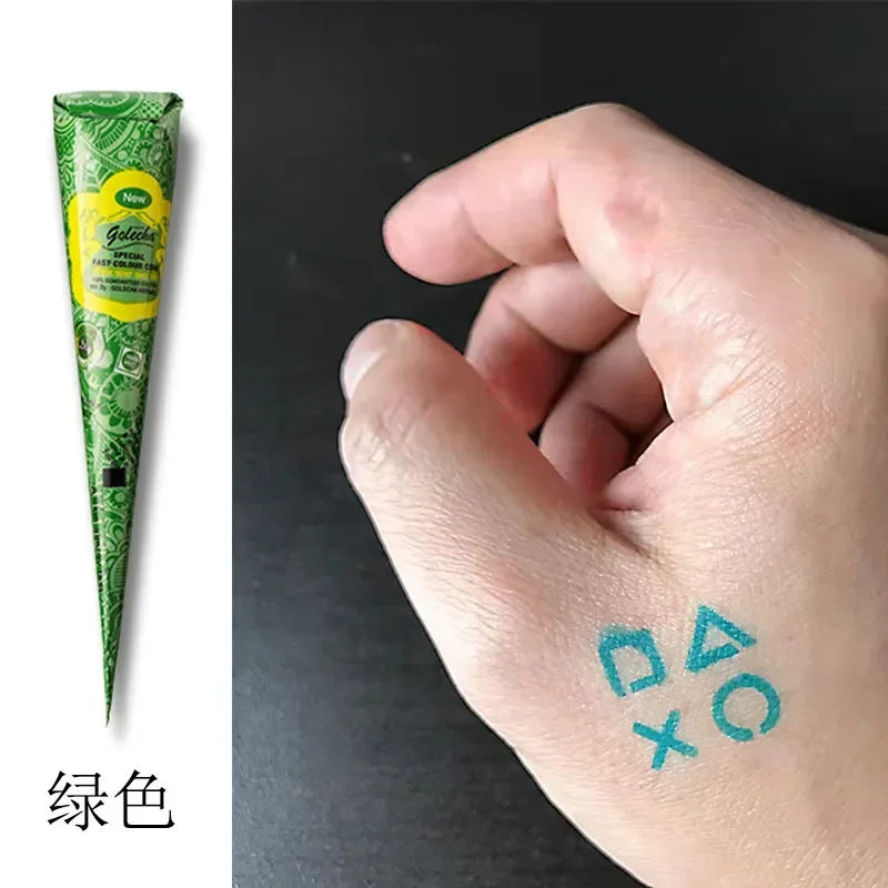 New Henna Tattoo Paste Black brown red white Henna Cones Indian For Temporary DIY Tattoo Sticker Body Paint Cone henne