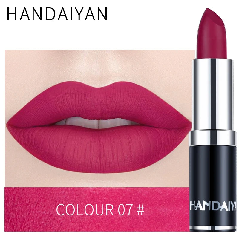 HANDAIYAN 12-COLOR MATTE LIPSTICK WATERPROOF LONG-LASTING MOISTURIZING VELVET MATTE LIPSTICK