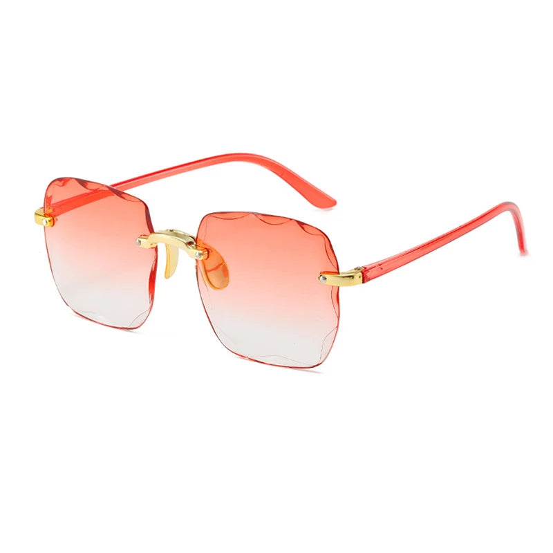 2024 New Rimless Women's Sunglasses Fashion Gradient Lenses Sun glasses Lady Vintage Alloy Legs Classic Designer Shades UV400
