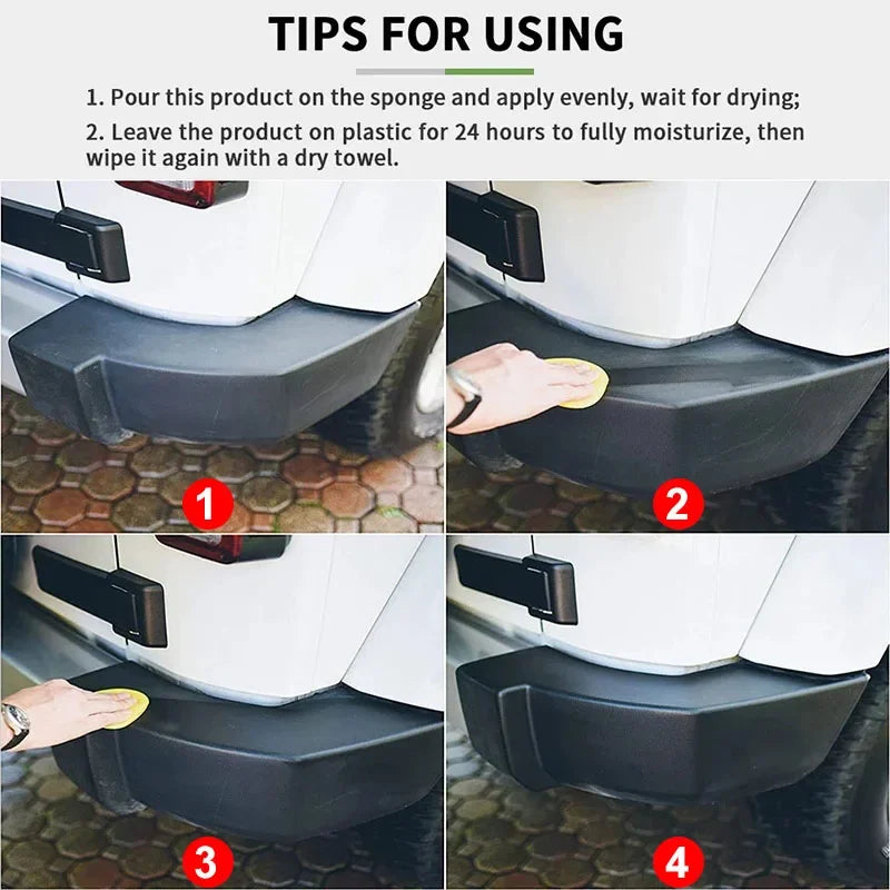 2025 Car Plastic Restorer Back To Black Gloss Plastic Renovator Longlasting Coating Leather Restore Auto Polish Cleaning Products