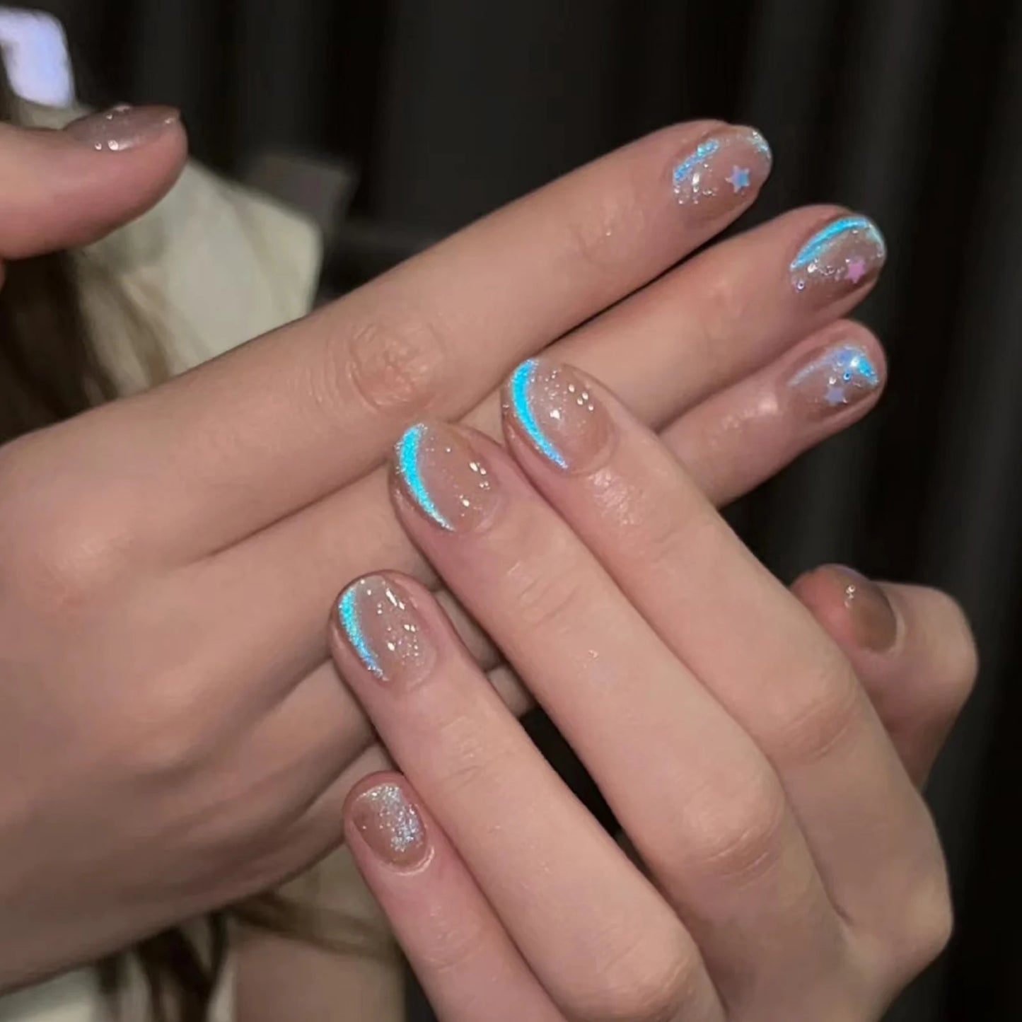Aurora Blue Tears Cat Eye Magnetic Gel Nail Polish Sparkling Shimmer Fairy Crystal Magnetic Gel Nail Polish for DIY Charm Nails