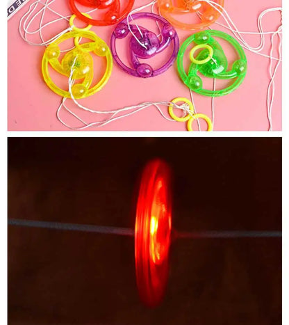 1pcs Kids Creative Bracing Wire Luminous Toy Flywheel Flash Spinning