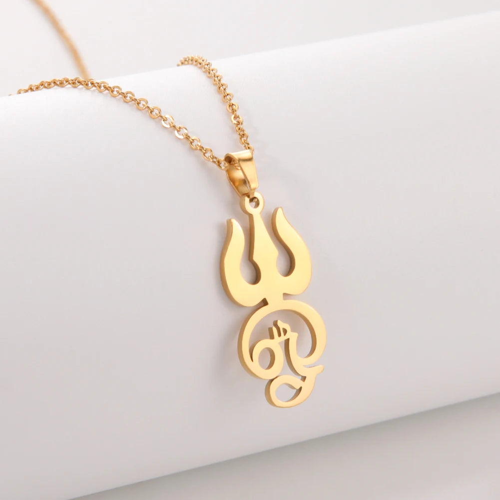 Dawapara India Tamil Om Symbol with Trident Pendant