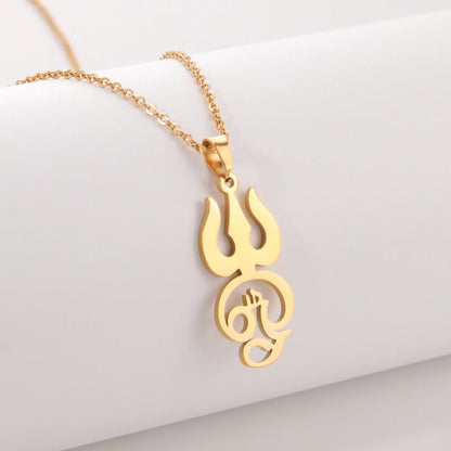 Dawapara India Tamil Om Symbol with Trident Pendant